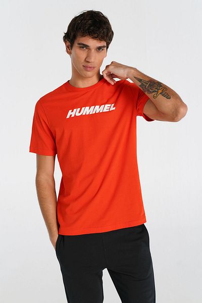 hummel Βαμβακερό μπλουζάκι με κοντομάνικο λογότυπο Elemental