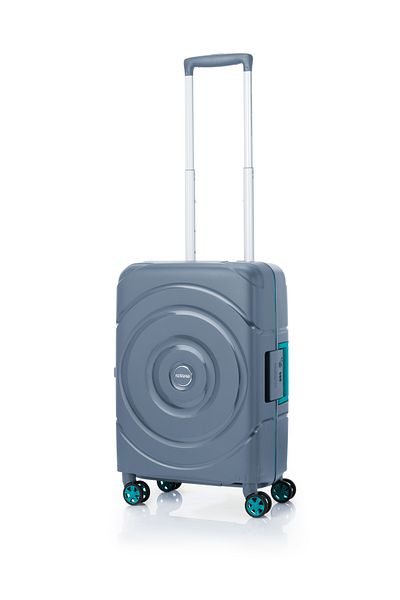 American Tourister حقيبة سفر سيكوريتي الصلبة 55 سم باللون الرمادي TSA