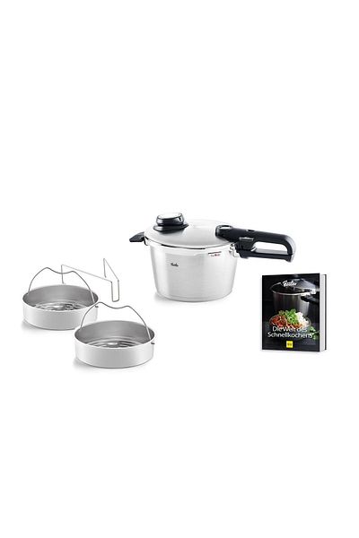 Fissler Vitavit ®   Premium 4.5 Liter Cookware Set - 2 Pieces Steaming Recipe Book