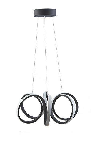 Ömür Avize Talya Siyah Kasa 45 Lik Renkli Ledli Avize Beyaz Led