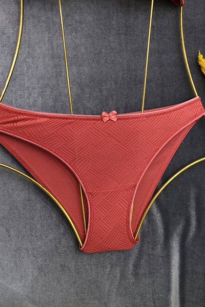 BELENDİR Brick Color Small Diamond Patterned Bra Set - 2550.1783