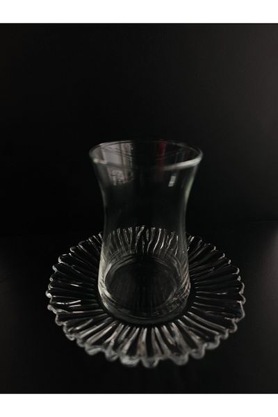 Paşabahçe Aurora & Heybeli̇ Tea Seṫ 12 Pieces 6 Ki̇Şi̇Li̇K Set