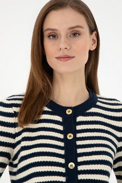 U.S. Polo Assn. Women's Navy Blue Knitwear Cardigan 50297119 -Vr033