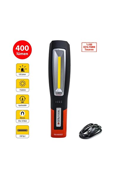CETA FORM LU-MAX ŞARJLI LED ÇALIŞMA LAMBASI-400 LÜMEN