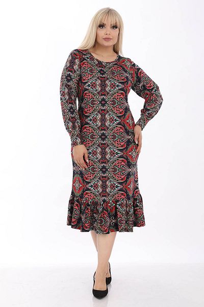 modayız Εύκαμπτο φόρεμα με σχέδιο Plus Size 33c-1313