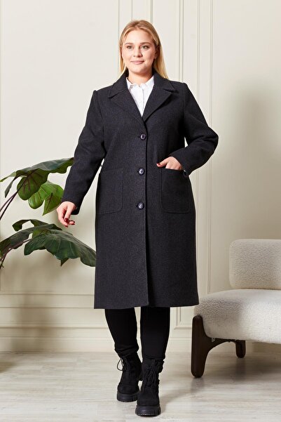 Ferace Women's Plus Size Cashmere Coat