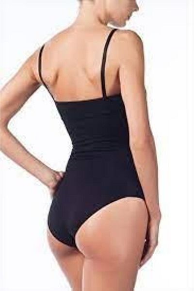 Miss Fit 1916 Seamless Thin Strap Bodysuit with Corsage