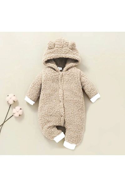 Mai Perla Cream Plush Welsoft Baby Jumpsuit