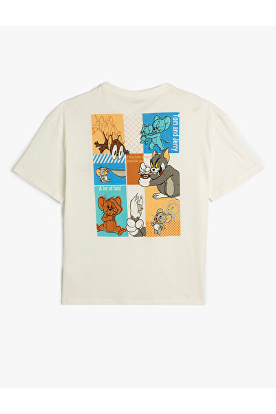 Koton Μπλουζάκι με άδεια Tom and Jerry με στάμπα με λαιμόκοψη