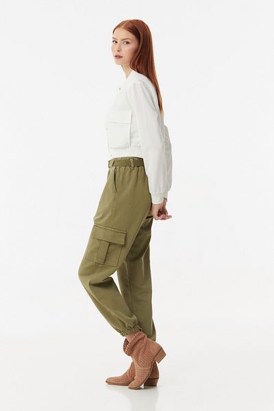Fulla Moda Παντελόνι Gabardine με τσέπες Cargo