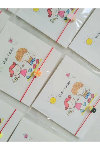 nasclaycollection Hediyelik Öğrenciye Okul Öncesi Etkinlik Kartlı Cup Cake Çeşitleri Bileklik 12 Adet