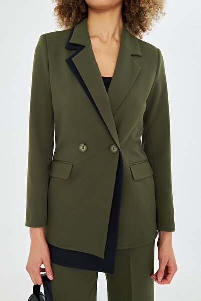 LOVELF Çift Yaka Kruvze Ceketli Takım Haki