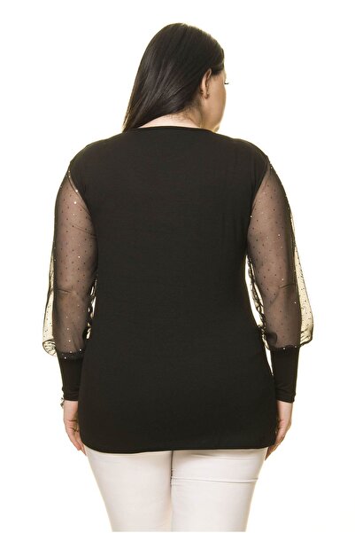 modayız Μπλούζα με μανίκια με γυαλιστερό σχέδιο 14B-1649