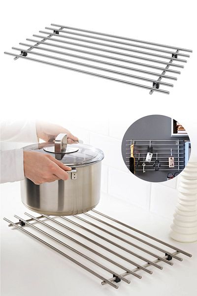 Binbirreyon Steel Trivet Stainless Bench Protective Stand 50X28Cm Ra218