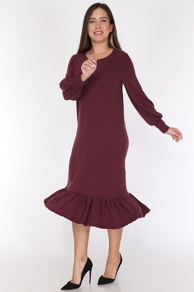 modayız Rochie cu volane cu fustă burgundă 16e-0785