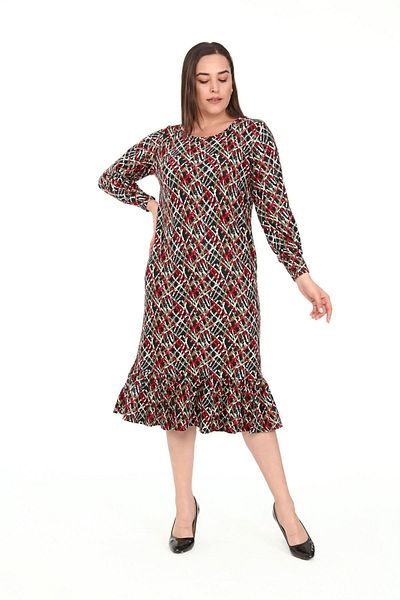 modayız Φόρεμα με βολάν στη φούστα Plus Size 27b-1911