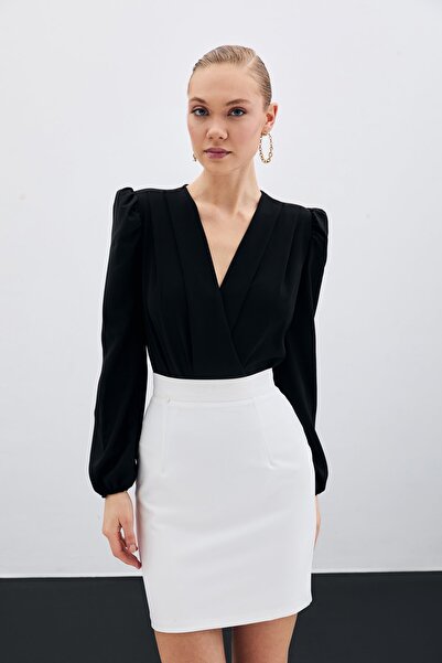 Sateen Φορμάκι με διπλό στήθος - Μαύρο