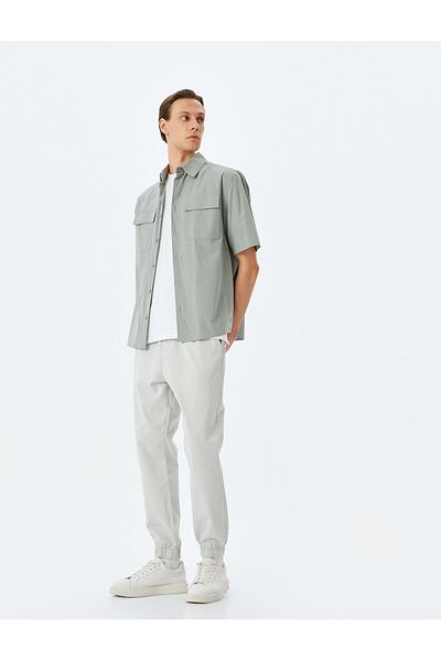 Koton Canvas Cotton Waist Lace-Up Chino Pocket Detailed Jogger Pants