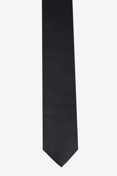 ALTINYILDIZ CLASSICS Men's Black Silk Fabric Tie-Handkerchief Set