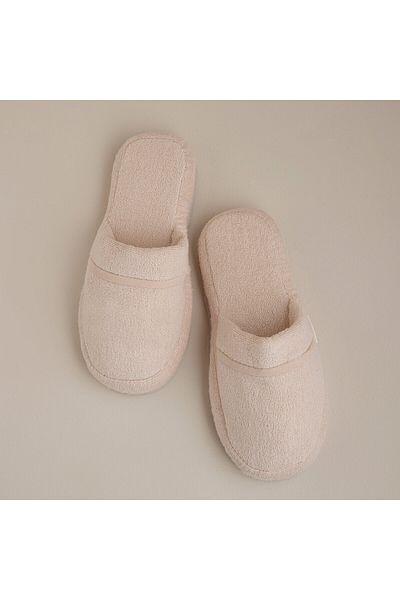 Chakra Solid Unisex Slippers Beige