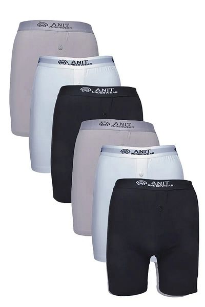 Anıt Μπόξερ 6 τεμαχίων Lycra Long Legs - Μαύρο, Γκρι, Λευκό