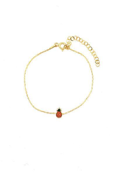 OJ Own Jewelry Ananas Mineli Minimal Bileklik 14 Ayar Altın Kaplama 925 Ayar ...