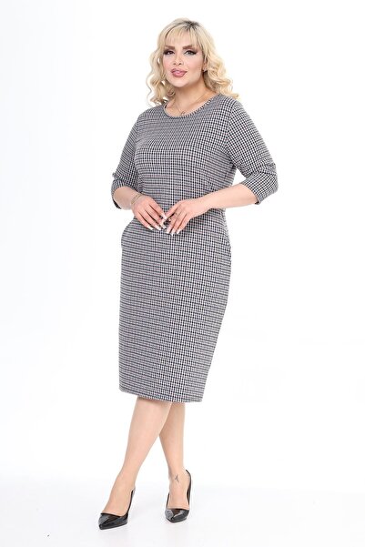modayız Double Pocket Winter Plus Size Dress 30A-2474