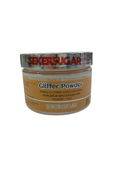 ŞEKER & SUGAR ŞEKER & SUGAR GLİTTER POWDER YENİLEBİLİR SİMLİ TURUNCU TOZ GIDA...