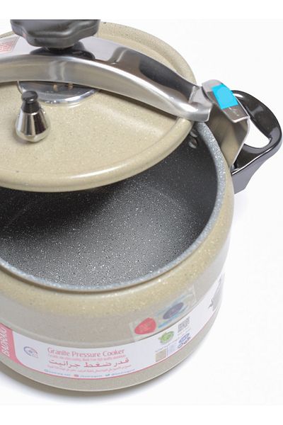 Badraig Granite Pressure Cooker | Arabic Pressure Cooker | Beige/Grey Size 4 Liters