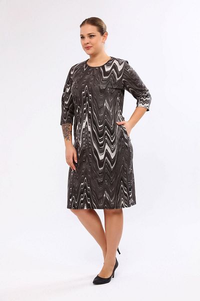 FARBAPLUS Φόρεμα με μοτίβο με τσέπες Plus Size 30a-2045