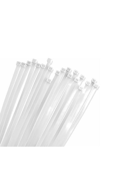 Meşem Pack of 100 White Plastic Clamps - 3.6 mm and 300 mm Cable Tie