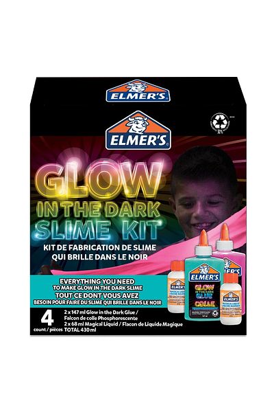 Elmers GLOW IN DARK SLIME KIT 4PCS