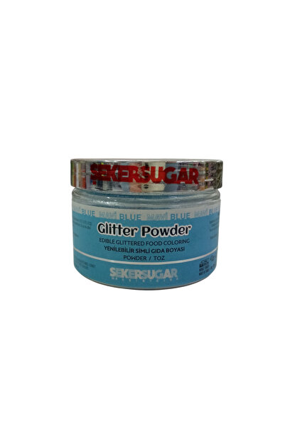 ŞEKER & SUGAR GLİTTER POWDER YENİLEBİLİR SİMLİ MAVİ TOZ GIDA BOYASI 20 GR APSAL