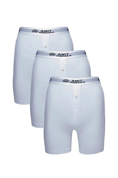Anıt Μαύρο-Γκρι-Λευκό Lycra Long Boxer Σετ 3 τεμαχίων