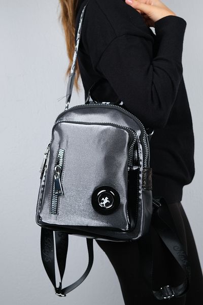 Luvi Strohgrauer Glitzer-Damenrucksack