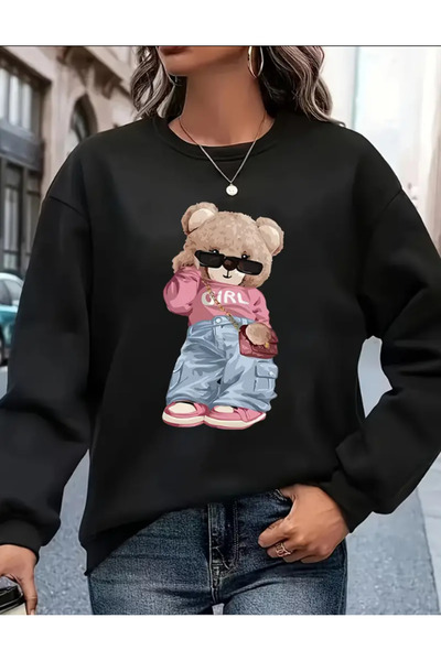 Marco Fresco Hanorac unisex cu imprimeu Societatea Ursului