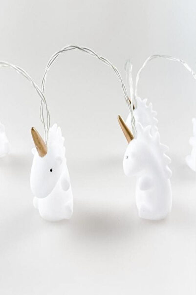 Ecuy Unicorn Şekilli 10'lu Led Işık – Pilli, Dekoratif Bebek & Çocuk Odası Gece Lambası