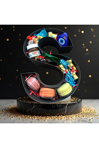 LADİJİTAL BASKI ÇÖZÜMLERİ Harf Içinde Çikolata & Macaron 25 cm