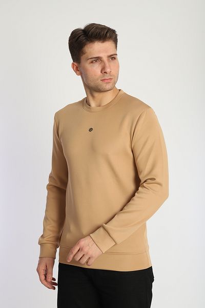 NEED LİFE Men's Basic O Neck Comfortable Form Scuba Fabric Sweatshirt