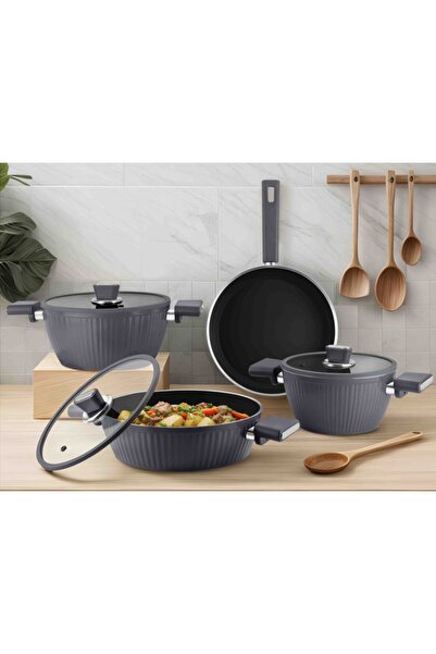 MİHMAN HOME Arow Giallo Granite Pot Set