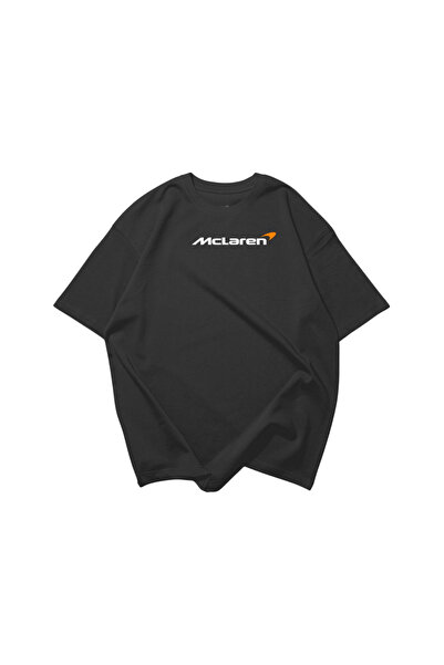 SVART WEAR تي شيرت أسود مطبوع كبير الحجم للجنسين من MCLaren MCL60