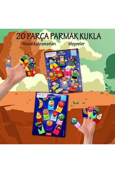 Tox 2 Set - 20 Pieces Fairy Tale Heroes And Fruits Finger Puppet T105 T225