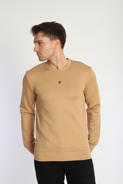 NEED LİFE Men's Basic O Neck Comfortable Form Scuba Fabric Sweatshirt