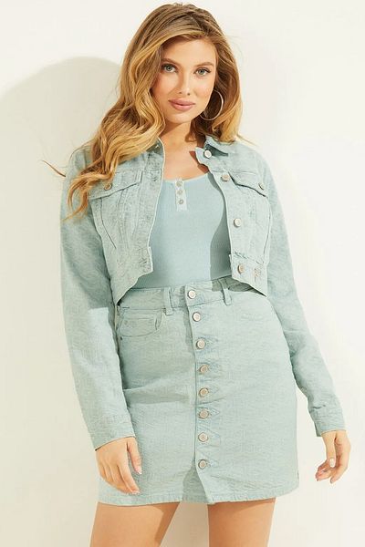 Guess Cube Crop Women's Jean Jacket W2Pn47D4S32