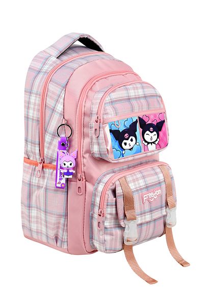 Çantaland Rucsac de școală rezistent la apă cu model Kuromi + cadou breloc Kuromi