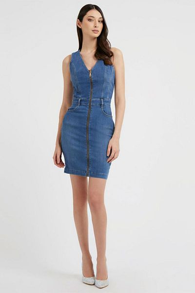 Guess Denim Mini Dress Women's Dress W3Gk15D4K96