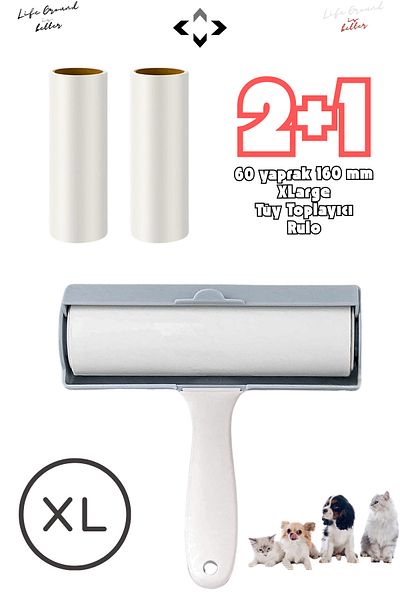 LİGROUND 2+1 Xlarge Lint Collector Roll - 2X Replacement, Large Size Pet Collector Cat Dog Lint