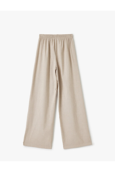 Koton Spodnie z mieszanki wiskozy, wiązane w pasie i z szerokimi nogawkami w paski