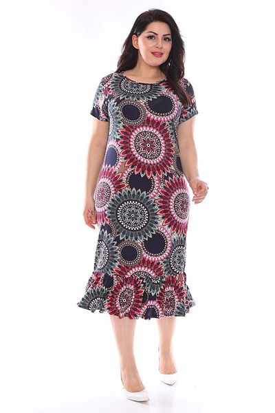 modayız Εύκαμπτο φόρεμα με βολάν Plus Size 29c-0959