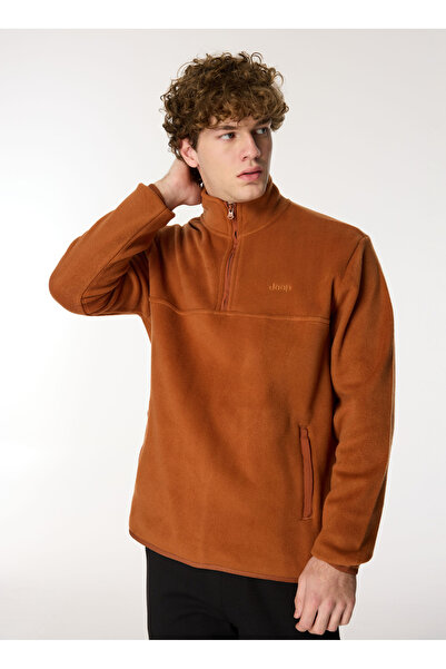 Jeep Kiremit Erkek Dik Yaka Relaxed Polar Sweatshirt C4WM-SWT4201